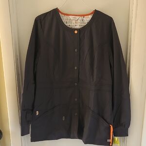Code Happy Pewter Scrub Jacket